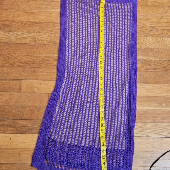 Woman's JLuxlabel NWT boho-chic purple/violet open knit 2 piece bathing suit S-M - Picture 8 of 13